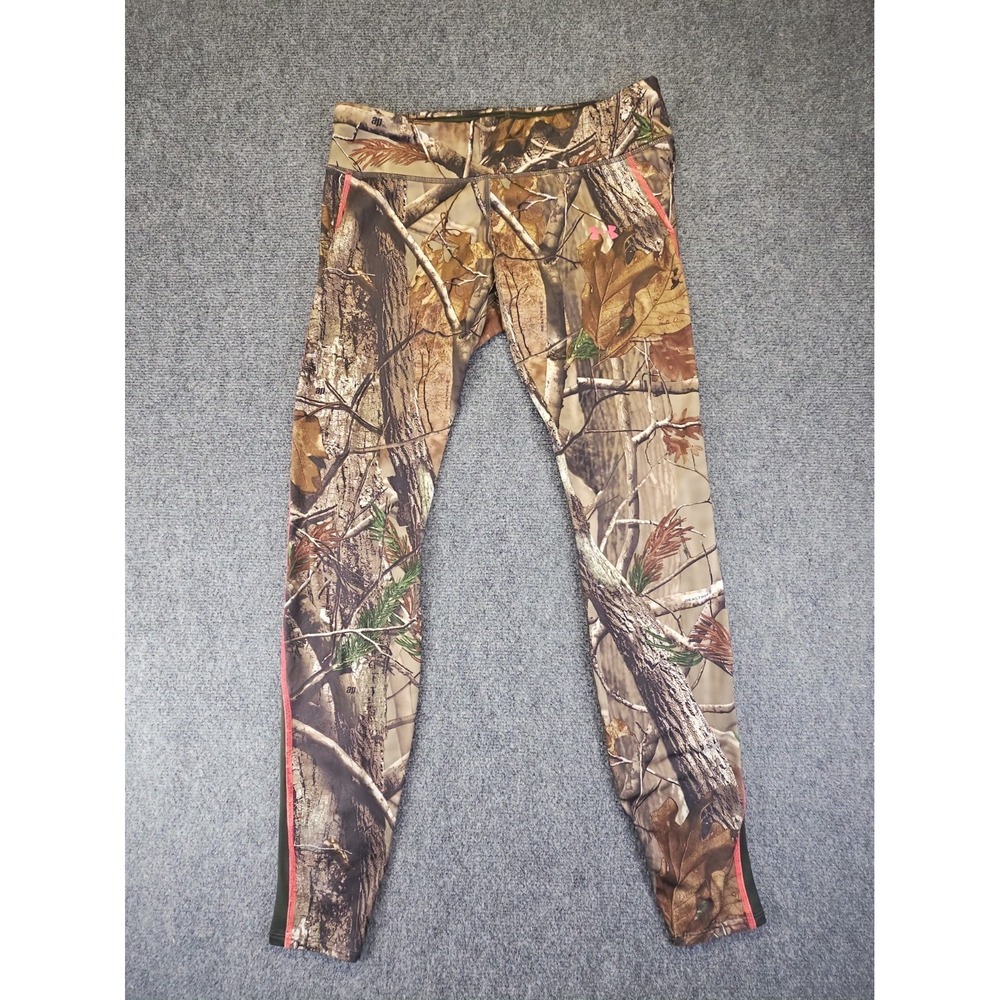 Under Armour Womens Sz Small Leggings Camo Realtree Scent Control Cold Gear 1776